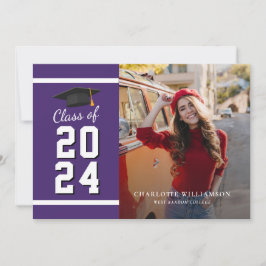 Abschluss 2025 Grad Foto Lila und weiß Ankündigung