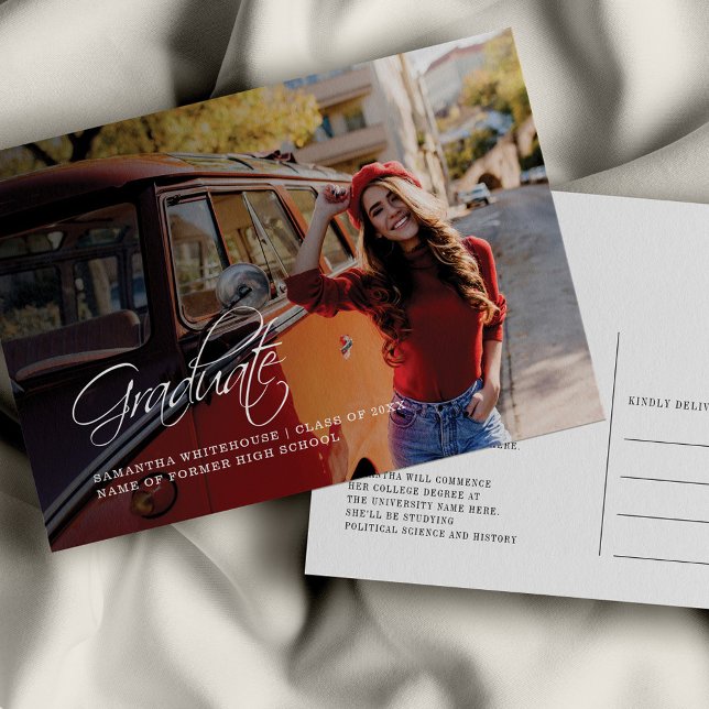 Abschluss 2025 Grad Foto Moderne Uni Ankündigungspostkarte (Von Creator hochgeladen)