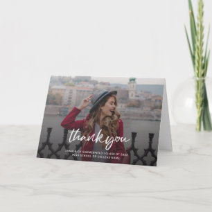 Abschluss 2025 Grad Foto Script Dankeskarte