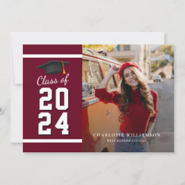 Abschluss 2025 Grad Fotos Burgund Graduate Ankündigung