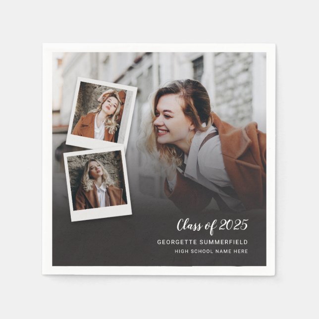 Abschluss 2025 Grad Fotos Party Paper Serviette (Vorderseite)