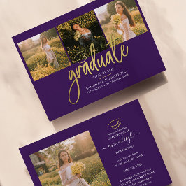 Abschluss 2025 Grad Fotos Skript Lila Ankündigung