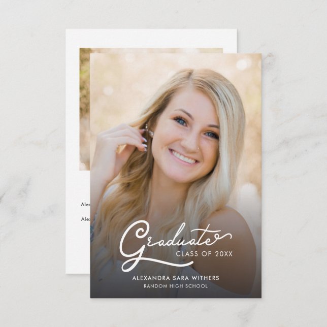 Abschluss 2025 Grad Fotos Skriptankündigung (Vorne/Hinten)