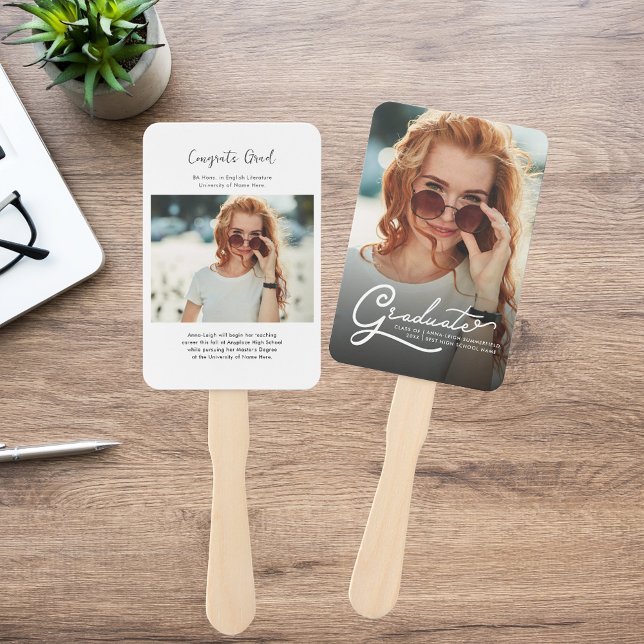 Abschluss 2025 Graduate Foto Grad Bekanntgabe Fächer (Graduation 2025 Graduate Photo Grad Announcement Hand Fan)