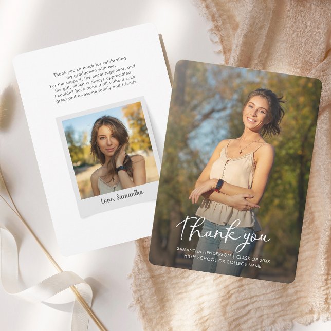 Abschluss 2025 Graduate Foto Grad Dankeskarte (Graduation 2025 Graduate Photo Grad Thank You Card)