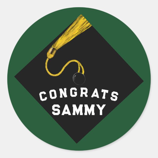 Abschluss 2025 Grün Runder Aufkleber (Vorderseite)