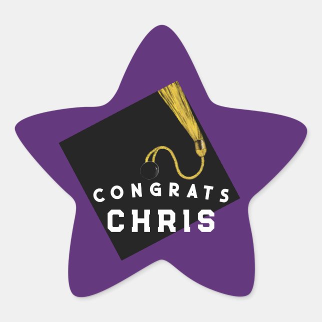 Abschluss 2025 Lila Stern-Aufkleber (Vorderseite)