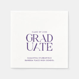 Abschluss 2025 Lila Typografie-Party Serviette