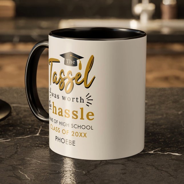 Abschluss 2025 Moderner Grad um genau zu sein Tasse (Graduation 2025 Modern Custom Grad Keepsake Mug)