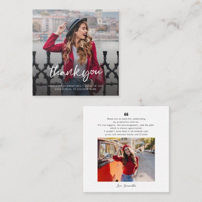 Abschluss 2025 Multi-Foto Vielen Dank für Ihre Fot Mitteilungskarte (Vorne/Hinten)