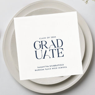 Abschluss 2025 Navy Blue Elegant Party Paper Serviette