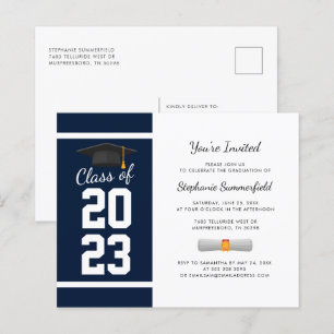 Abschluss 2025 Navy Blue Party Einladung