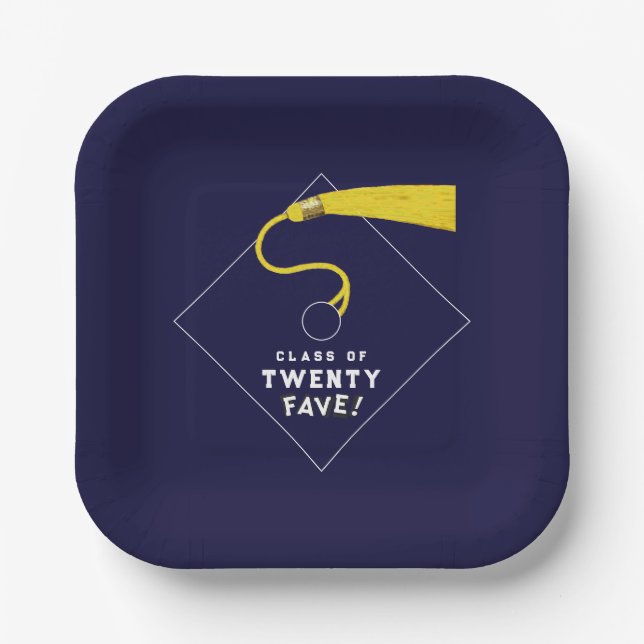 Abschluss 2025 Navy Blue Party Pappteller (Vorderseite)