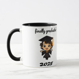 🎓 Abschluss 2025 - Niedlicher Chibi-Abschluss Tasse