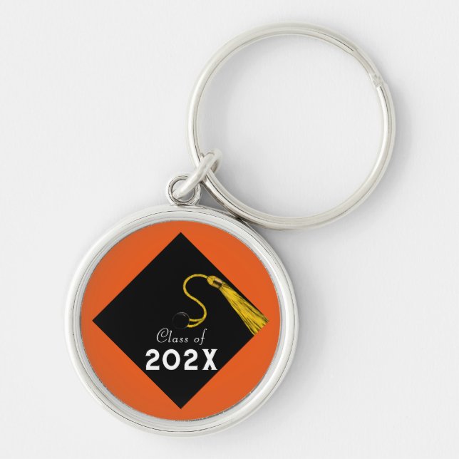 Abschluss 2025 Orange Keepake Schlüsselanhänger (Vorne)