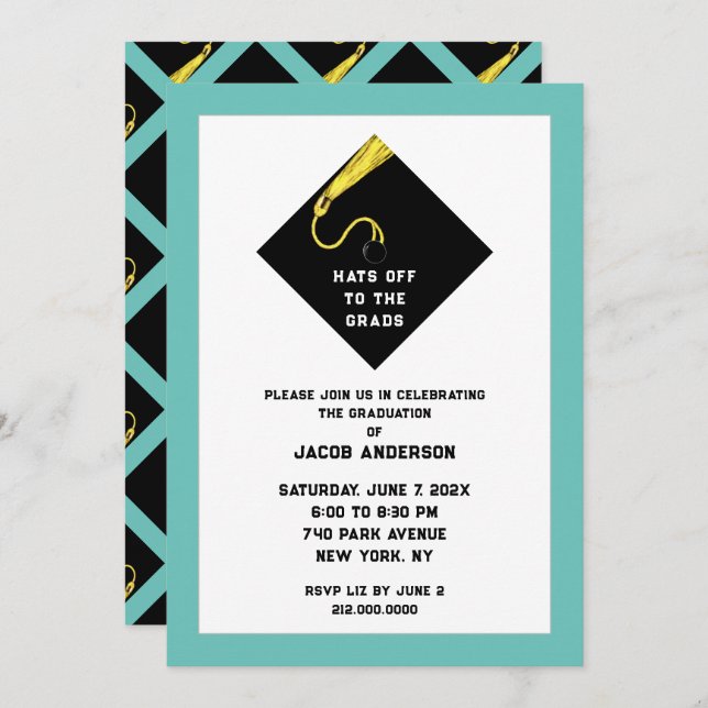 Abschluss 2025 Party Einladungen (Vorne/Hinten)