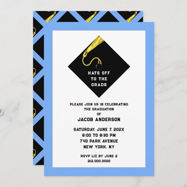 Abschluss 2025 Party Einladungen (Vorne/Hinten)