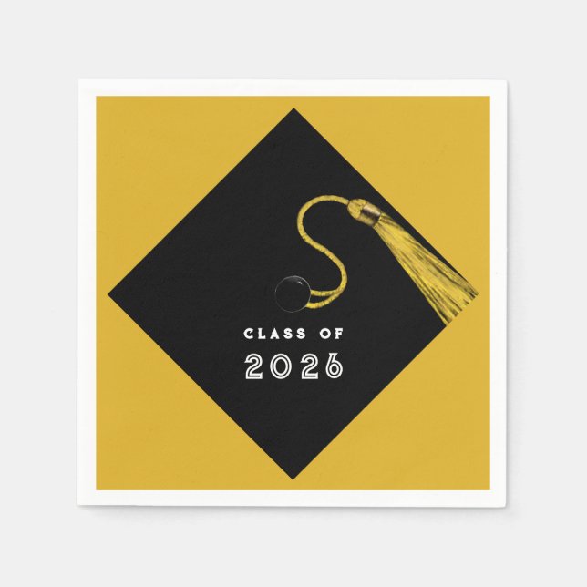 Abschluss 2025 Party Gold Serviette (Vorderseite)