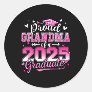 Abschluss 2025: Proud Oma of 2025 Graduate Flo Runder Aufkleber