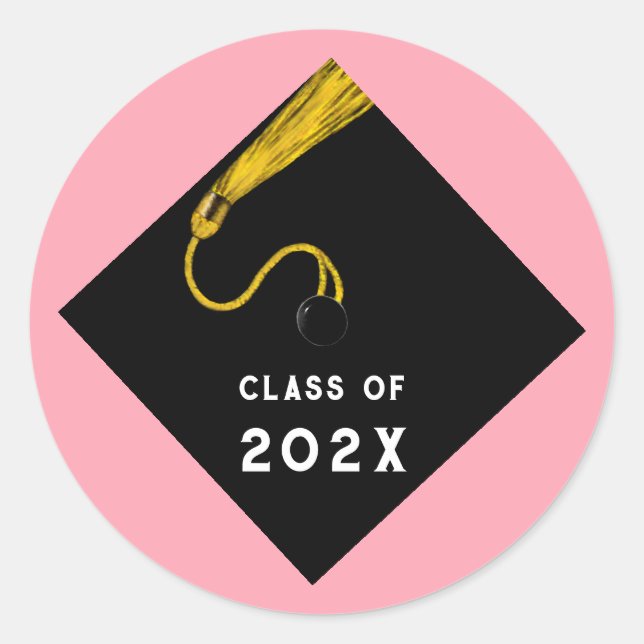 Abschluss 2025 Rosa Runder Aufkleber (Vorderseite)