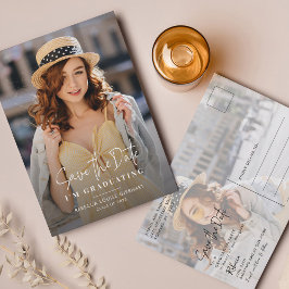 Abschluss 2025 Save the Date Grad Foto Ankündigungspostkarte