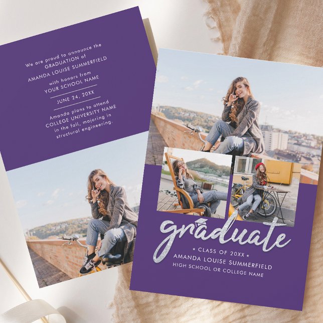 Abschluss 2025 Script Fotos Moderne Grad Ankündigung (Graduation 2025 Script Photos Modern Grad Announcement)