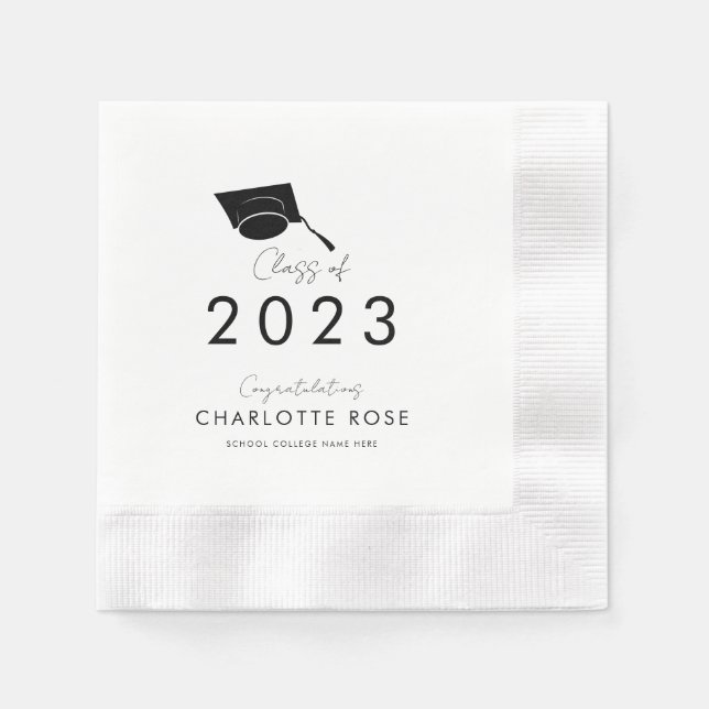 Abschluss 2025 Script Graduate Name Party Serviette (Vorderseite)