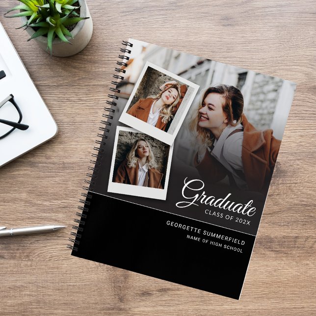 Abschluss 2025 Script Party Foto Gästebuch Notizbuch (Graduation 2025 Script Grad Party Photo Guest Book)