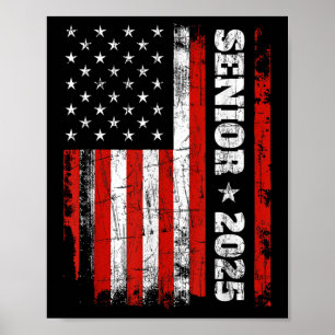 Abschluss 2025 Shirt Design mit US-Flagge Senior C Poster