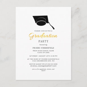 Abschluss 2025 Typografie Grad Party Einladungspostkarte