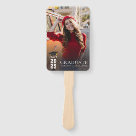 Abschluss 2025 White Red Grad Fotos Custom Fächer