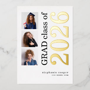 Abschluss 2026 3 Fotos Echte Goldfolie Ankündigung
