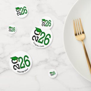 Abschluss 2026 Green and Black Konfetti