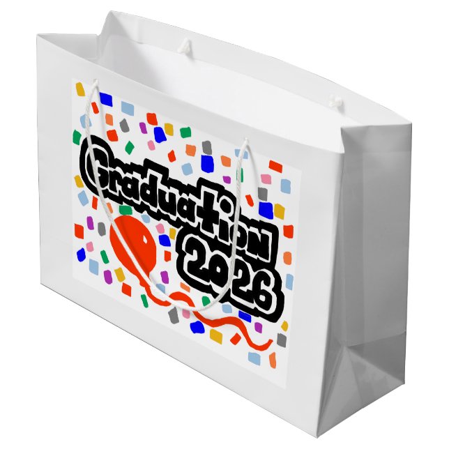 Abschluss 2026 große geschenktüte (Rückseite Schrägansicht)