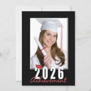 Abschluss 2026 Leistungsfoto Rahmen Einladung