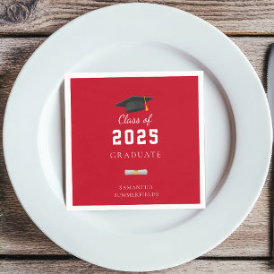 Abschluss 2026 Rot Weiß Benutzerdefinierte Papierp Serviette