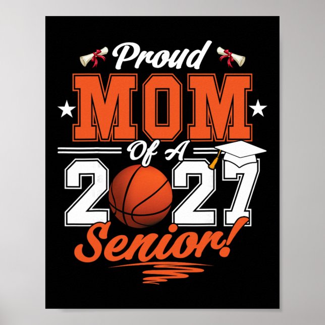 Abschluss 2026 Stolz Mutter eines Basketball-Senio Poster (Vorne)