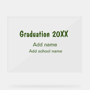 Abschluss 20XX Jahr Jahr Name Schule Grün modern Acrylschild