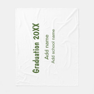 Abschluss 20XX Jahr Jahr Name Schule Grün modern Fleecedecke
