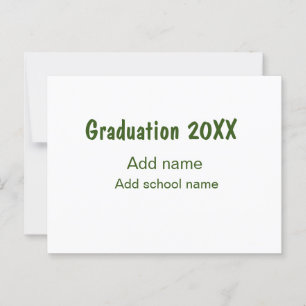 Abschluss 20XX Jahr Jahr Name Schule Grün modern Postkarte