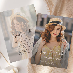 ABSCHLUSS 2 FOTOS SAVE THE DATE PARTY ANKÜNDIGUNG