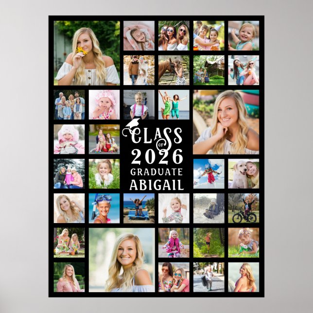 Abschluss 35 Fotocollage Class of Year Graduate Poster (Vorne)