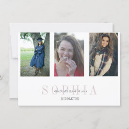 Abschluss 3 Foto Modernes Overlay Party Einladung