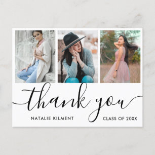Abschluss 3 FotoCollage Vielen Dank Postkarte