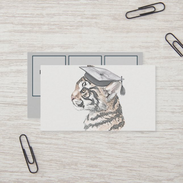 Abschluss | 3 Fotos hinzufügen Visitenkarte (Vorderseite/Rückseite Beispiel)