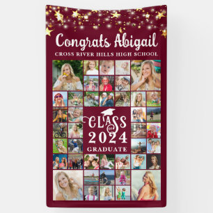 Abschluss 42 Foto Collage Maroon Class Year Banner