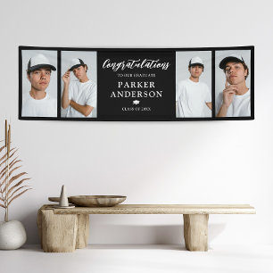 Abschluss 4 Foto-Collage Herzlichen Glückwunsch Banner