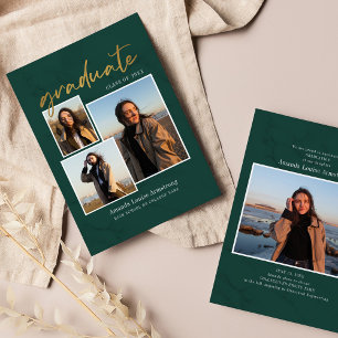 Abschluss 4 Foto Collage Script Green Grad 2024 Ankündigung