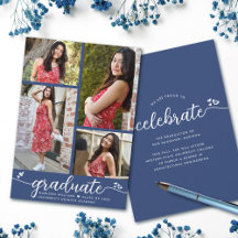 Abschluss 4 Foto Moderne Kalligrafie Herz blau