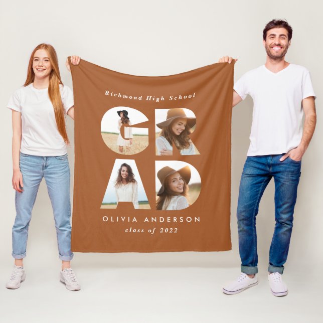 Abschluss 4 Foto Moderne personalisierte Terrakott Fleecedecke (Beispiel)